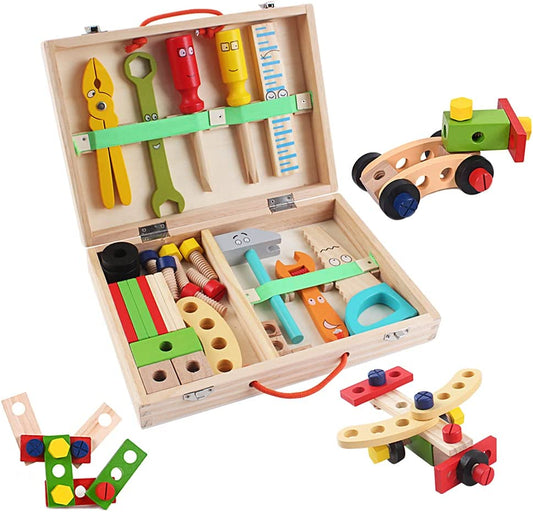 Montessori 37 Piece Tool Set for Kids | Kids Toolbench | Wooden Toy