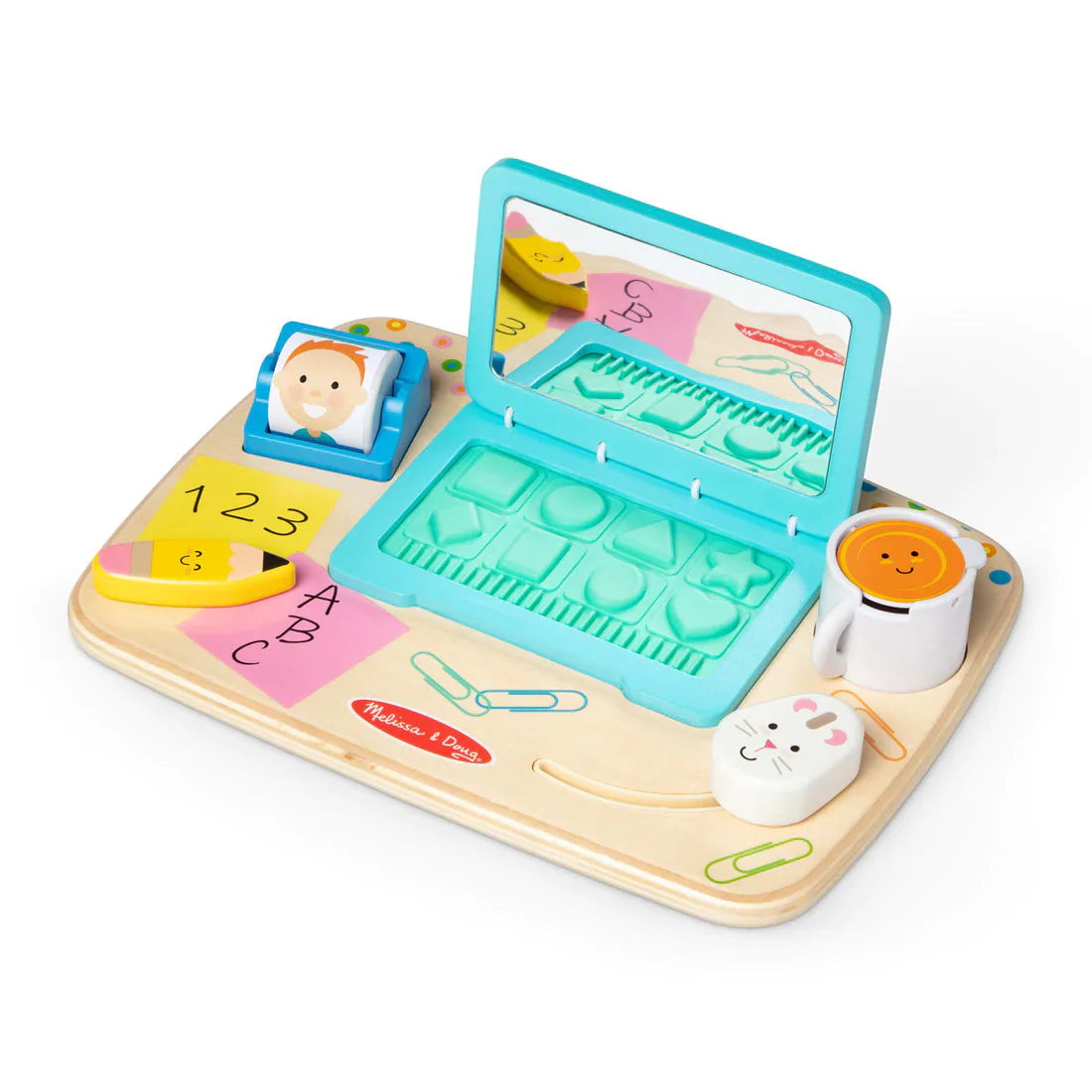 Melissa & Doug Wooden Work and Play Desktop Activity Board