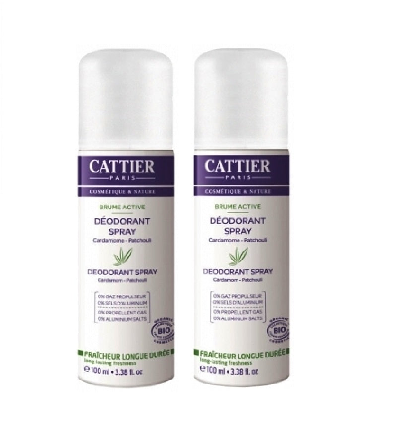 2xPack Cattier Nebel Active Deodorant Spray - 200 ml