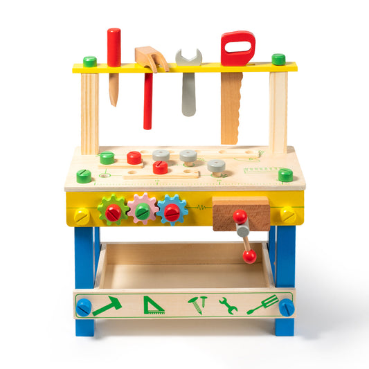 Wooden Play Tool Workbench Set Kids Toddlers Solid Sturdy Durable