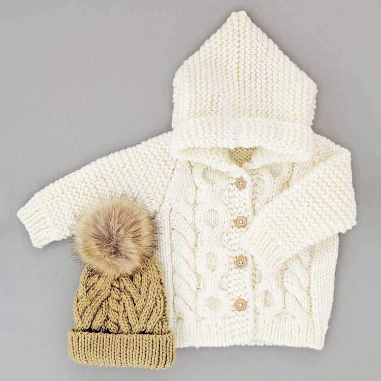 Hooded Coat Sweater Cream