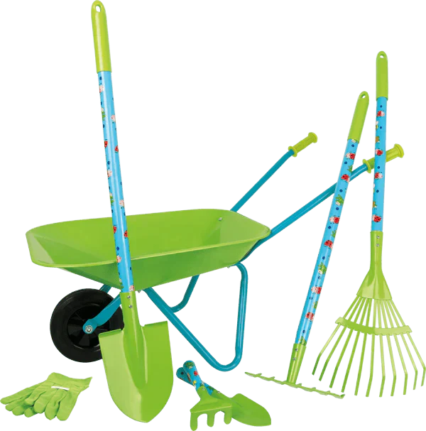 Large Garden Set With Wheelbarrow For Children