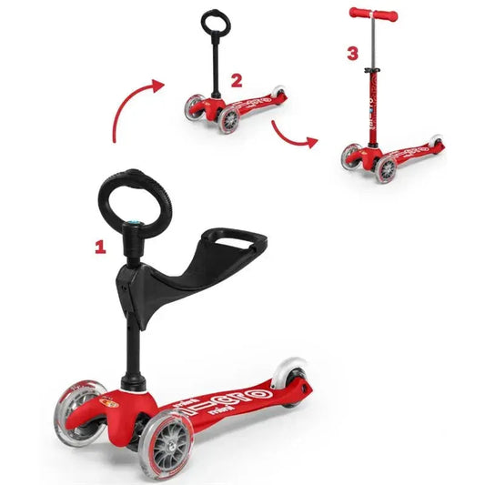 Micro Kickboard - Mini 3in1 Deluxe, Red