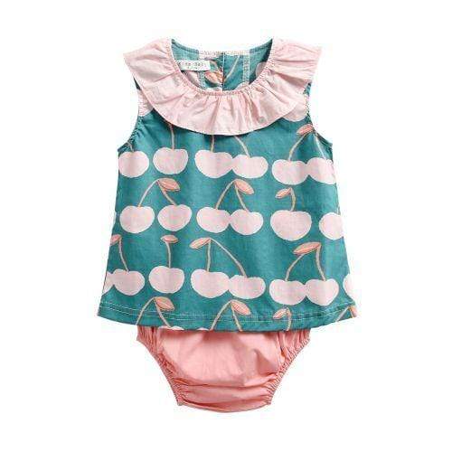 Girl's Clothing as the picture / 6-12M Summer Cute Summer Pattern Toddler Shirts + Shorts 2pcs