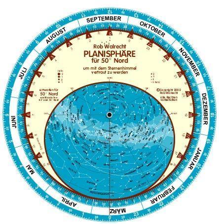German Planisphere (Planisphäre) for 50° Nord