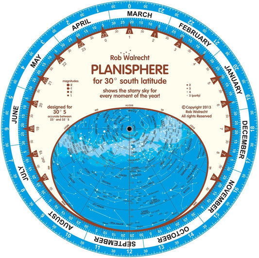 Planisphere for 30° S