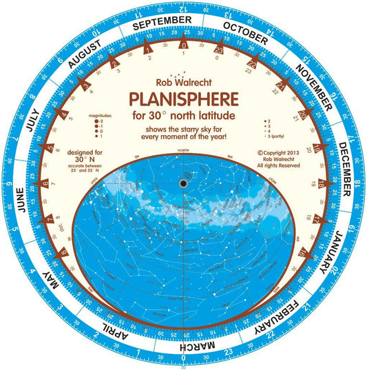 Planisphere for 30° N