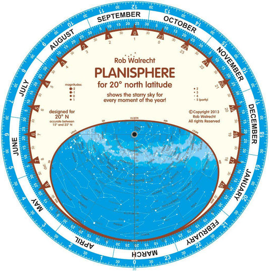 Planisphere for 20° N