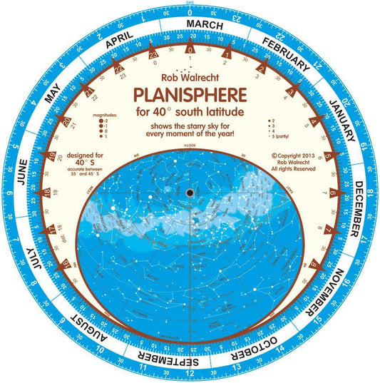 Planisphere for 40° S