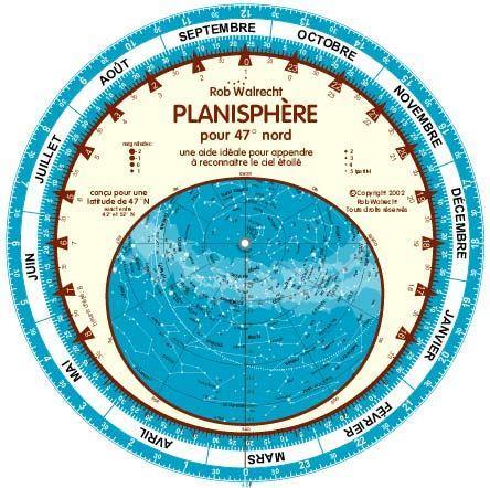 French Planisphere (Planisphère) for 47° Nord